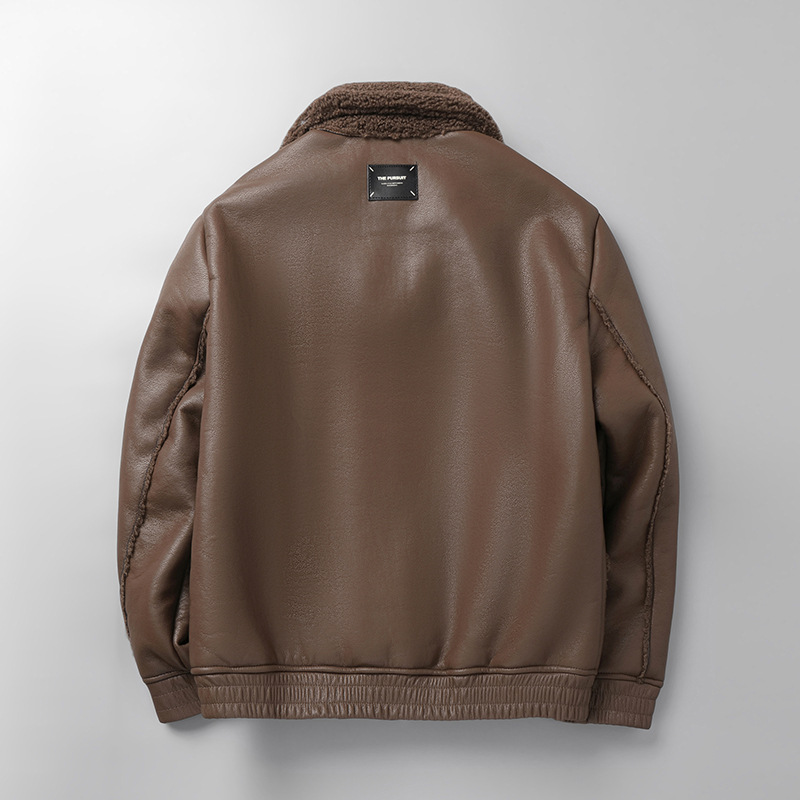 Chaqueta de cuero Sherpa Maverick