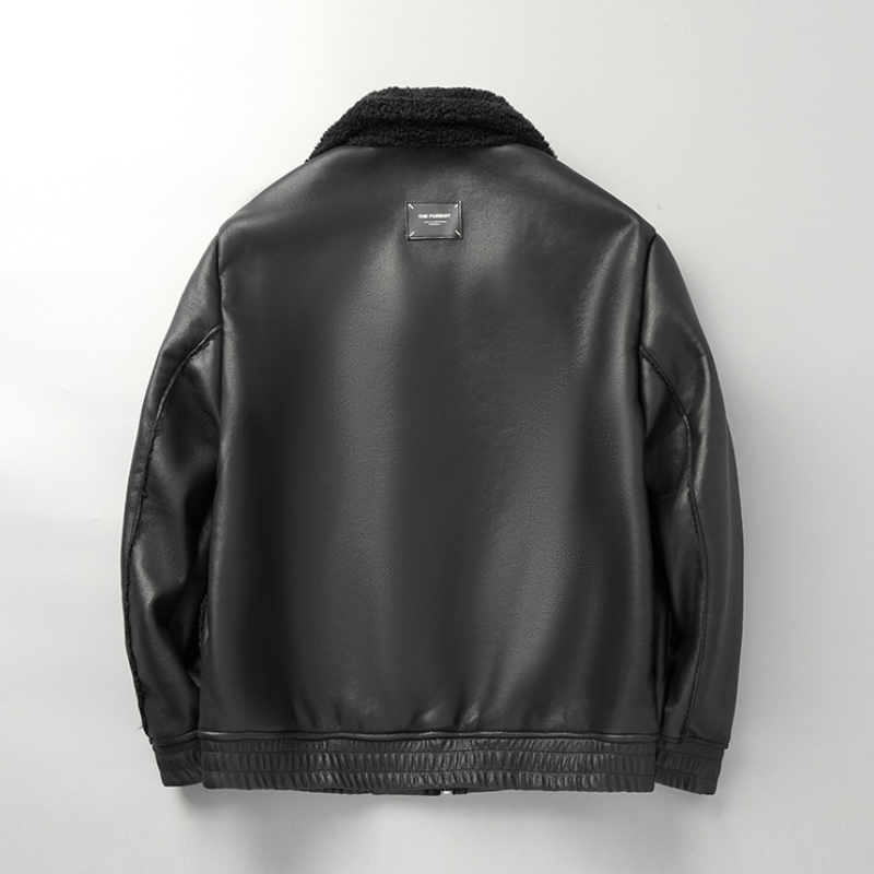 Chaqueta de cuero Sherpa Maverick