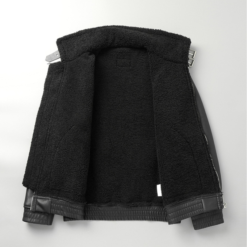 Chaqueta de cuero Sherpa Maverick