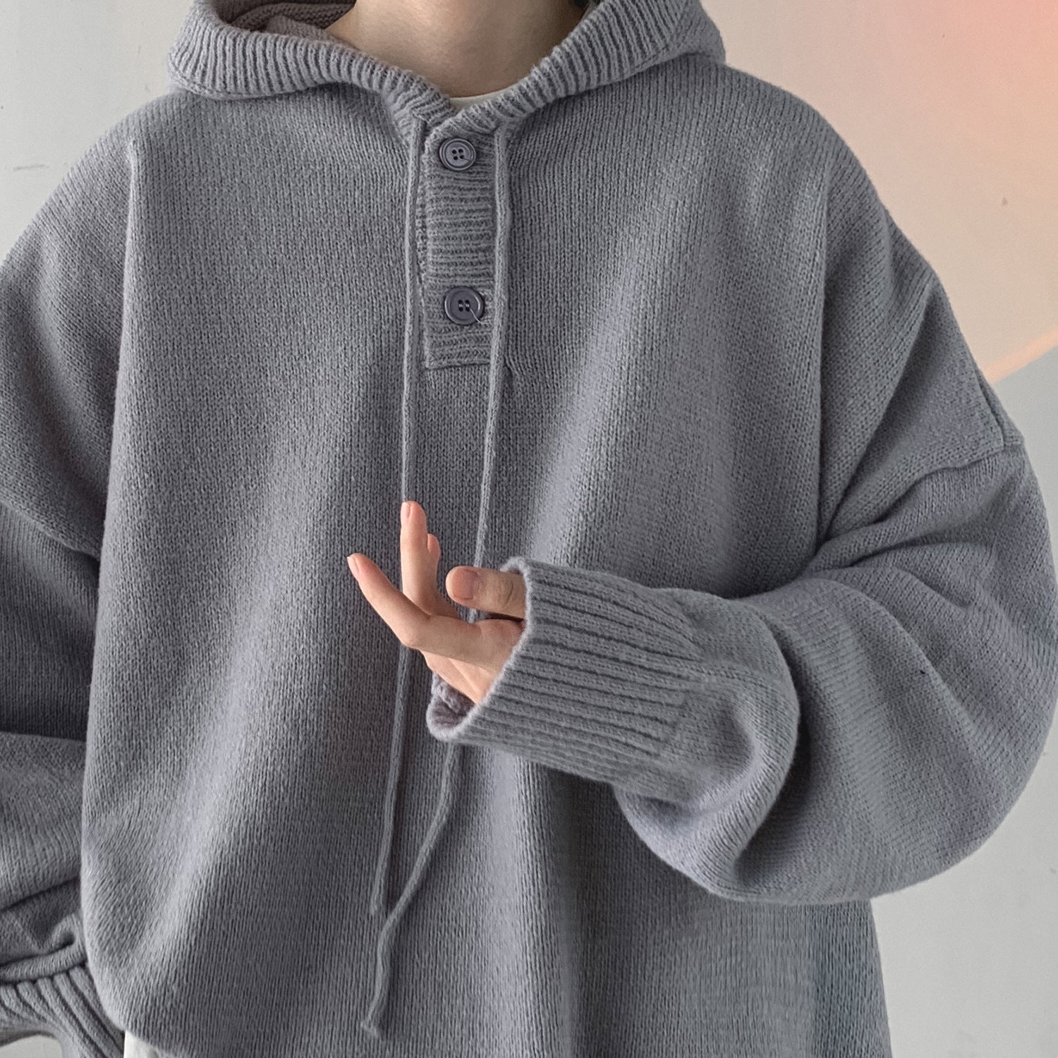 Sudadera con Capucha Grande de Punto Hype