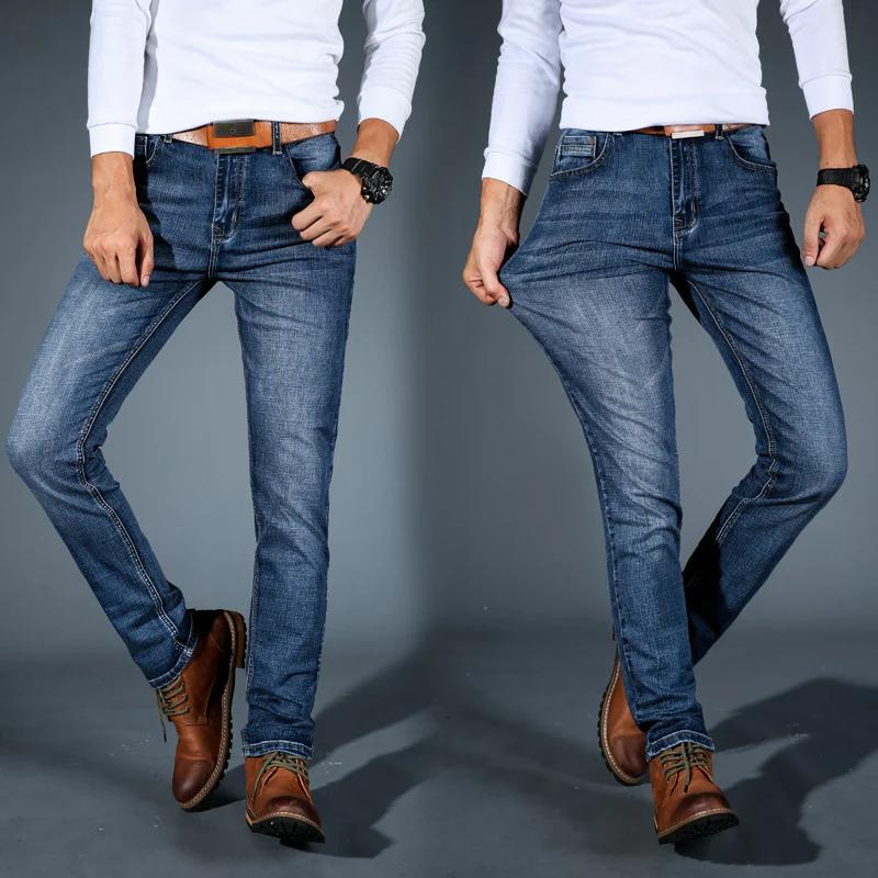 Jeans ajustados de mezclilla extensible para cruceros