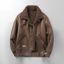 Chaqueta de cuero Sherpa Maverick