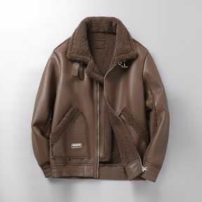 Chaqueta de cuero Sherpa Maverick
