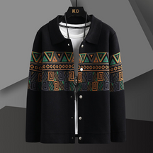 Chaqueta de punto con cuello estilo mosaico