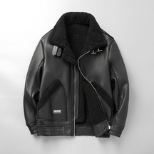 Chaqueta de cuero Sherpa Maverick