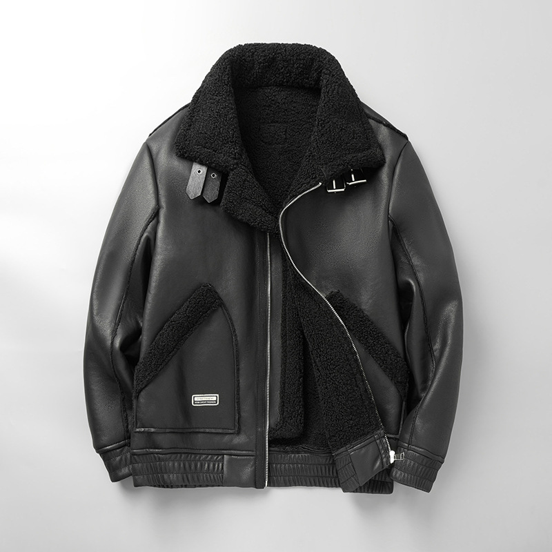 Chaqueta de cuero Sherpa Maverick