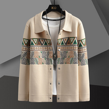 Chaqueta de punto con cuello estilo mosaico