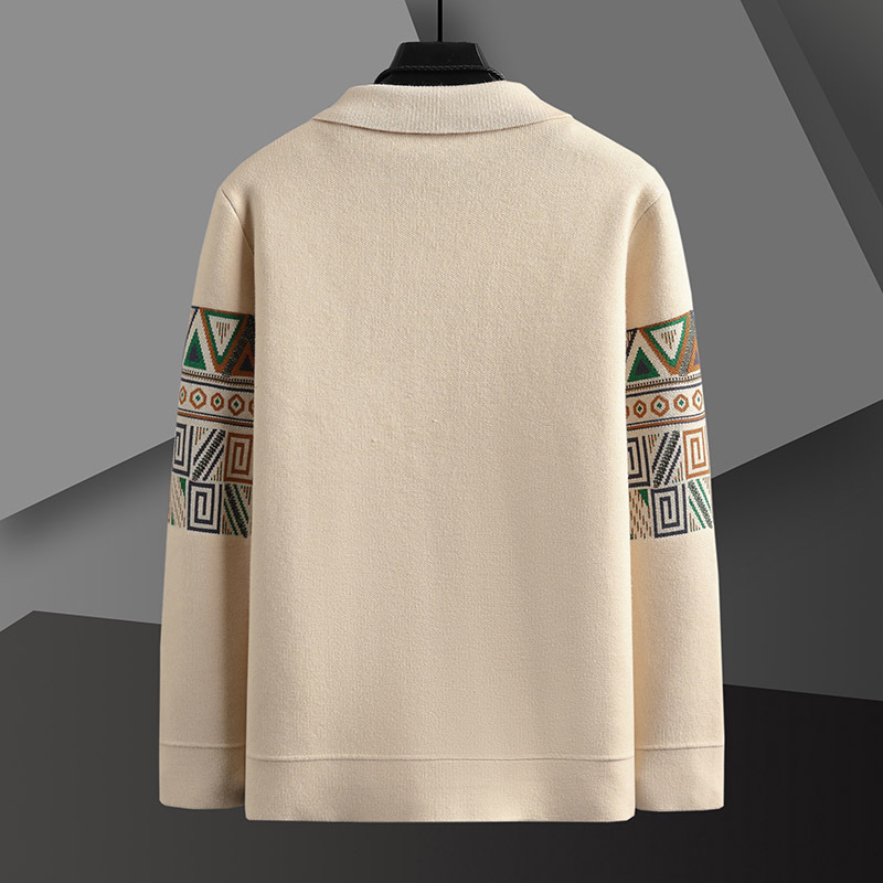 Chaqueta de punto con cuello estilo mosaico