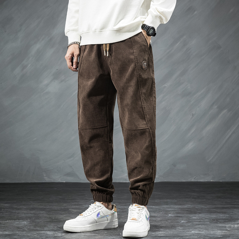 Pantalones jogger de sarga acanalada Hype