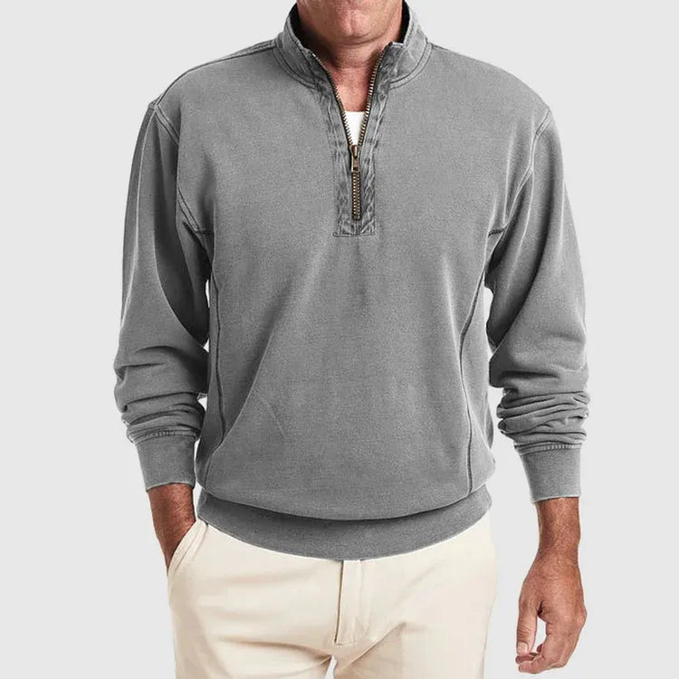 Sudadera con media cremallera de cuello elevado