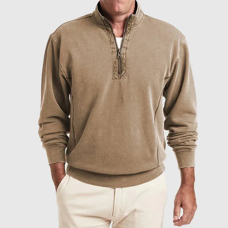 Sudadera con media cremallera de cuello elevado