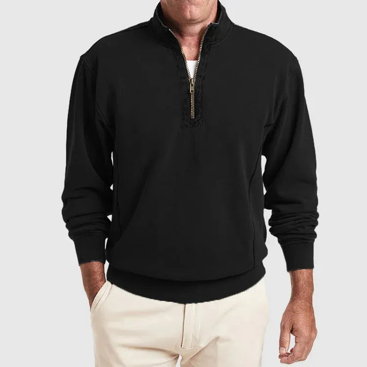 Sudadera con media cremallera de cuello elevado