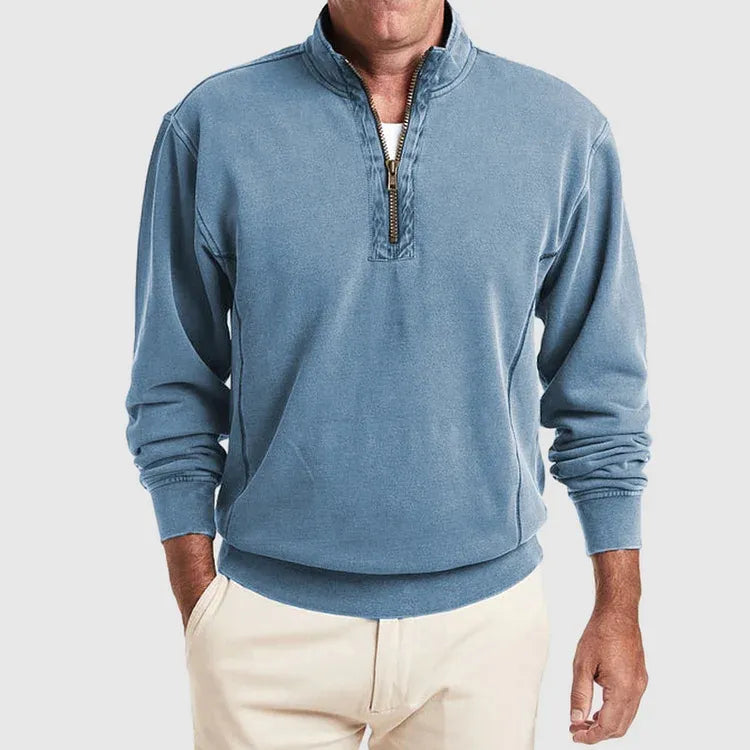 Sudadera con media cremallera de cuello elevado