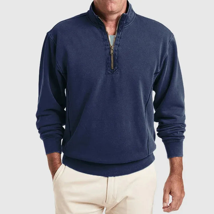Sudadera con media cremallera de cuello elevado