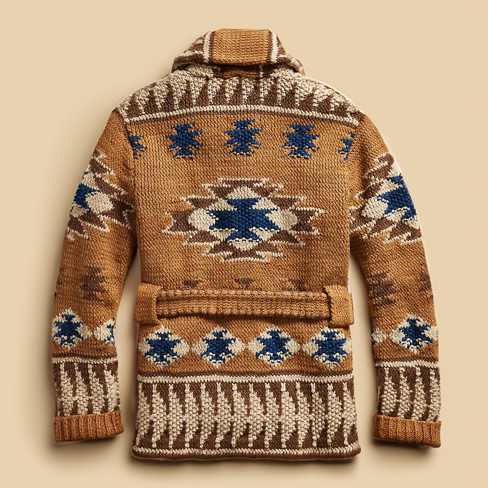 Cárdigan de lana Jacquard con romero