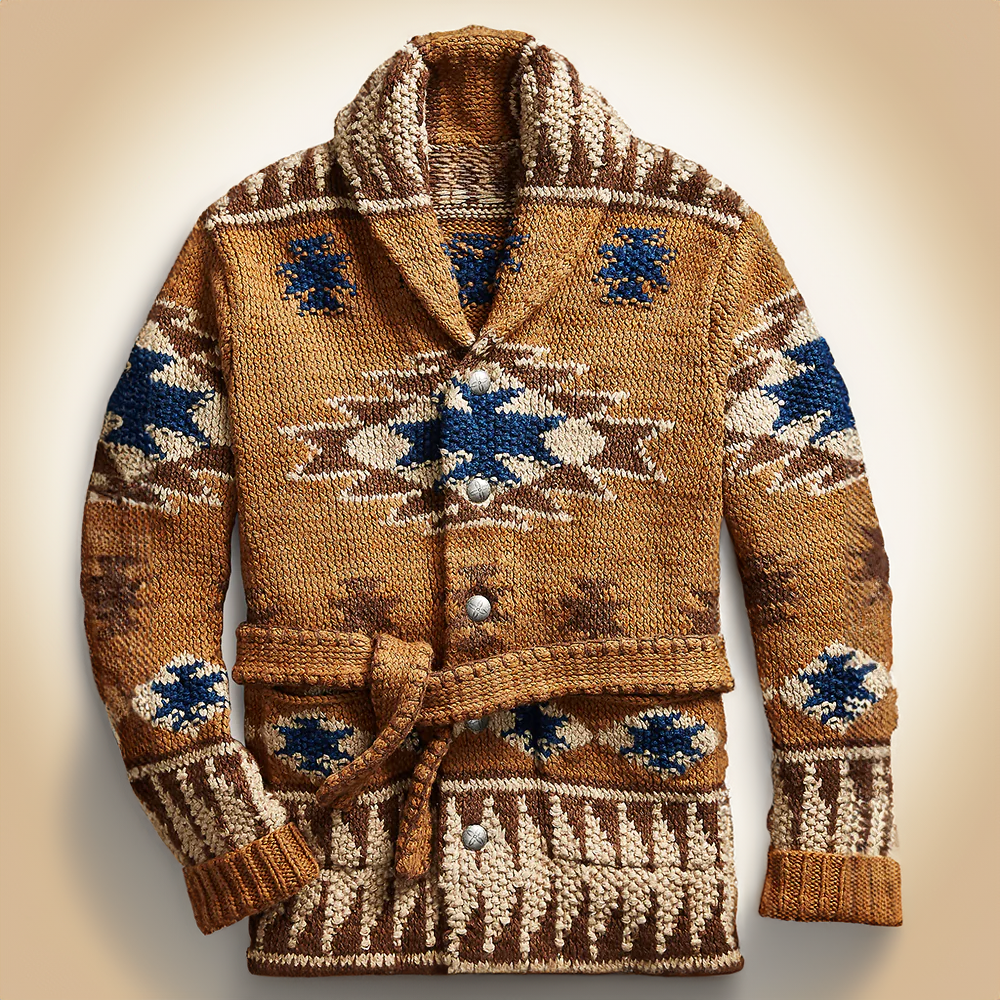 Cárdigan de lana Jacquard con romero
