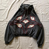 Sudadera con capucha bordada con ojos de Harajuku